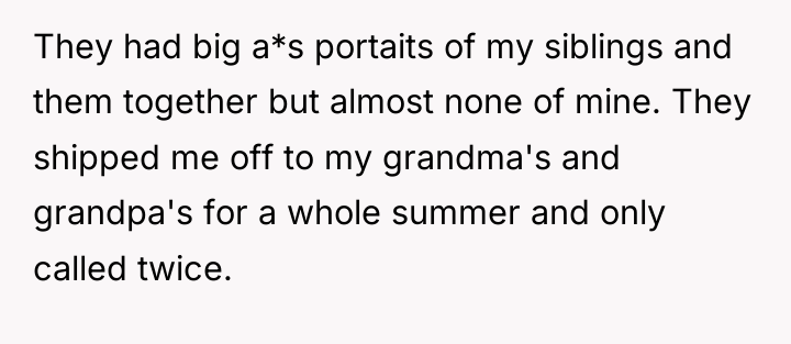 They had big a*s portaits of my siblings and them...