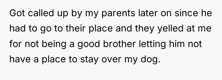 Got called up by my parents later on since he...