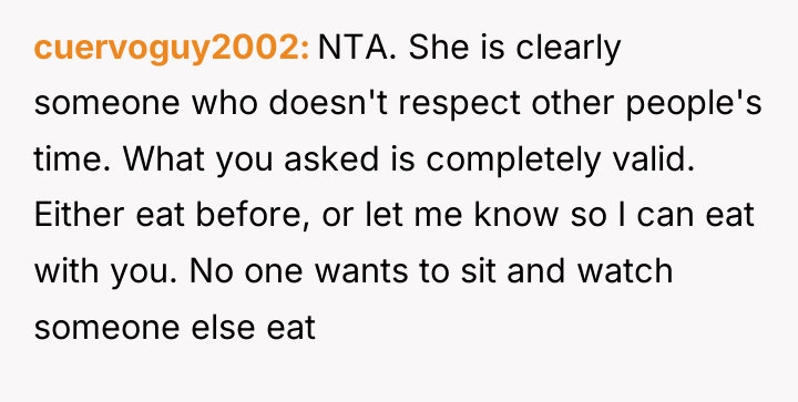 cuervoguy2002 NTA. She is clearly someone who doesn't respect other...