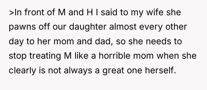 >In front of M and H I said to my...