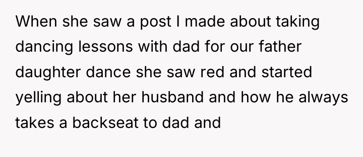 When she saw a post I made about taking dancing...