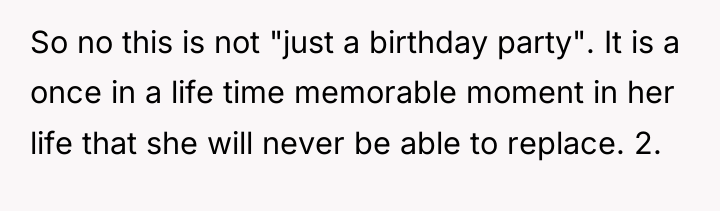 So no this is not "just a birthday party". It...