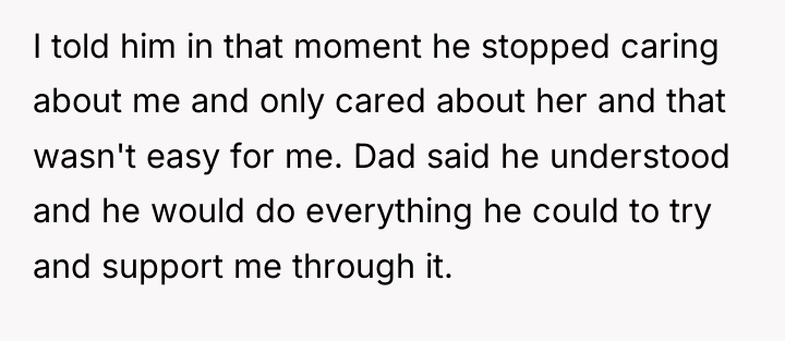 I told him in that moment he stopped caring about...