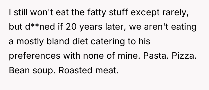 I still won't eat the fatty stuff except rarely, but...