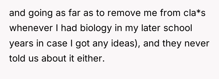 and going as far as to remove me from cla*s...