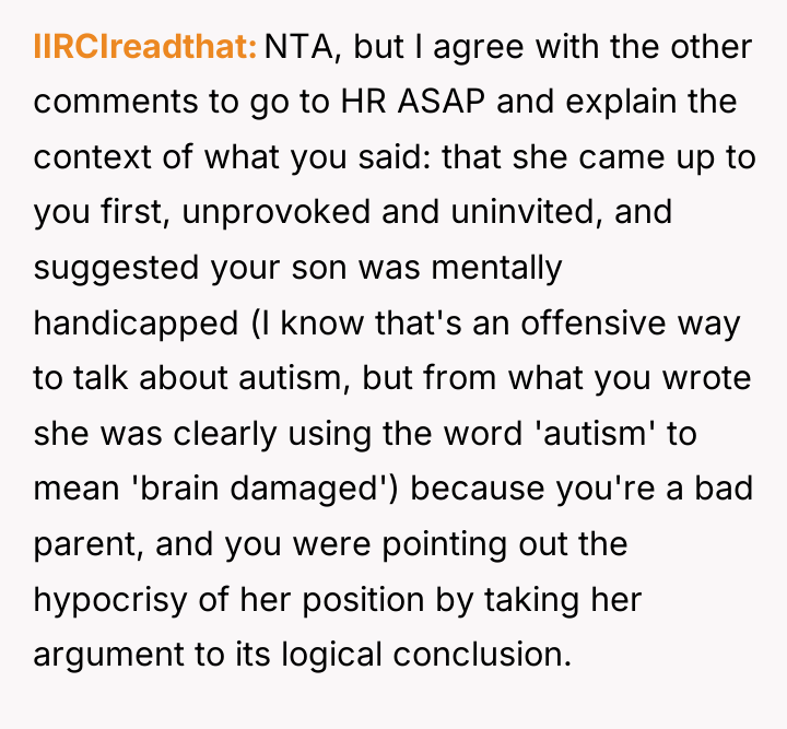 IIRCIreadthat NTA, but I agree with the other comments to...