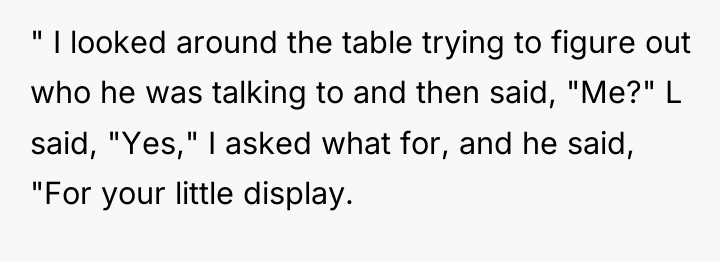 " I looked around the table trying to figure out...