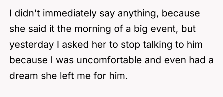 I didn't immediately say anything, because she said it the...