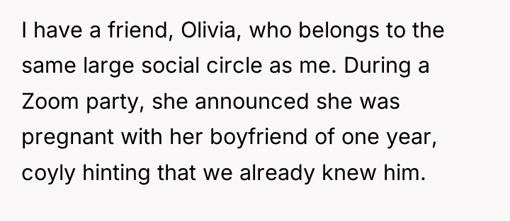 I have a friend, Olivia, who belongs to the same...