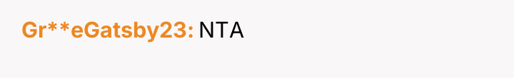 Gr**eGatsby23 NTA