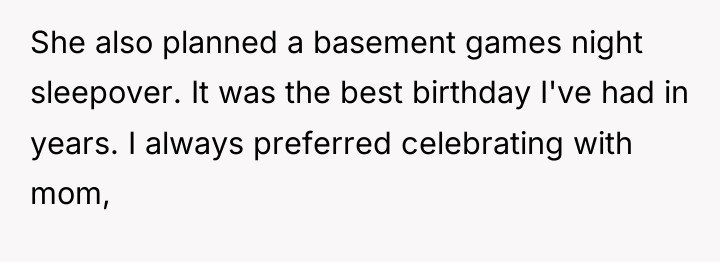 She also planned a basement games night sleepover. It was...