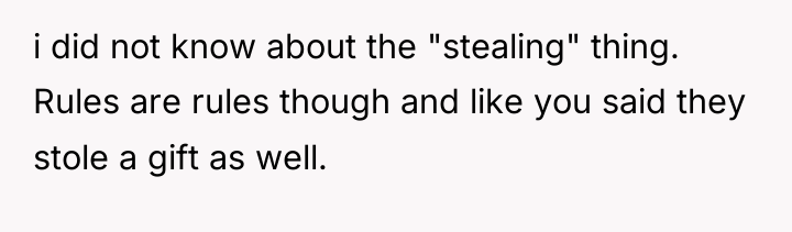 i did not know about the "stealing" thing. Rules are...