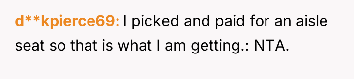 d**kpierce69 I picked and paid for an aisle seat so...