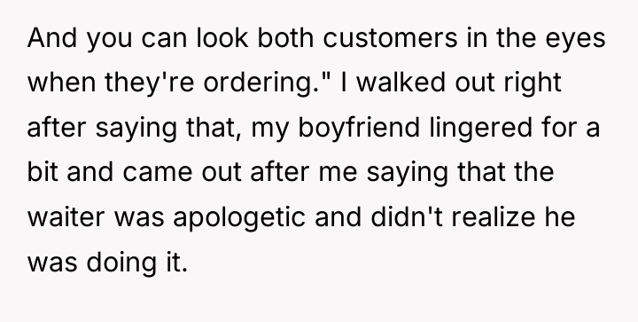 And you can look both customers in the eyes when...