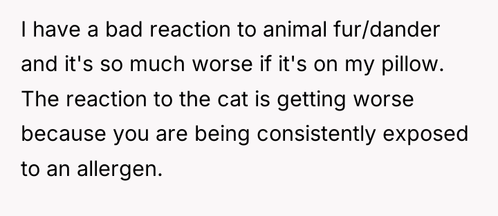 I have a bad reaction to animal fur/dander and it's...