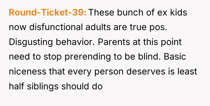 Round-Ticket-39 These bunch of ex kids now disfunctional adults are...