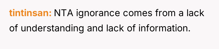tintinsan NTA ignorance comes from a lack of understanding and...
