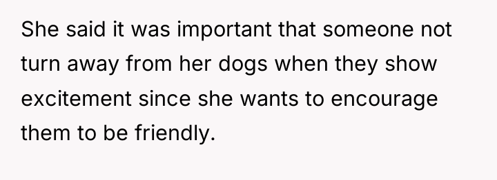 She said it was important that someone not turn away...
