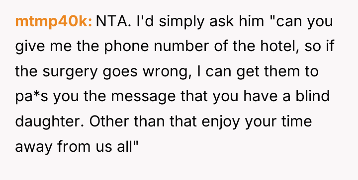 mtmp40k NTA. I'd simply ask him "can you give me...