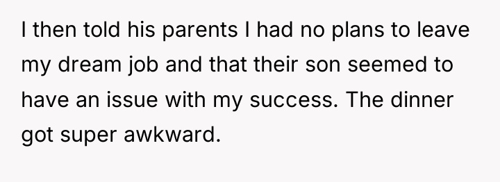 I then told his parents I had no plans to...