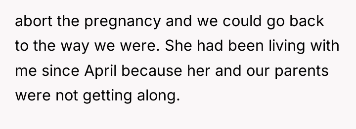 abort the pregnancy and we could go back to the...