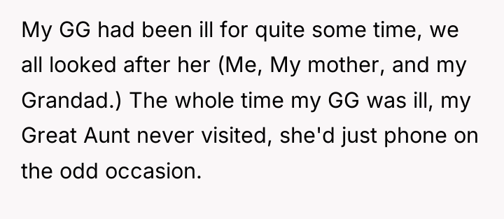 My GG had been ill for quite some time, we...