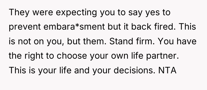 They were expecting you to say yes to prevent embara*sment...