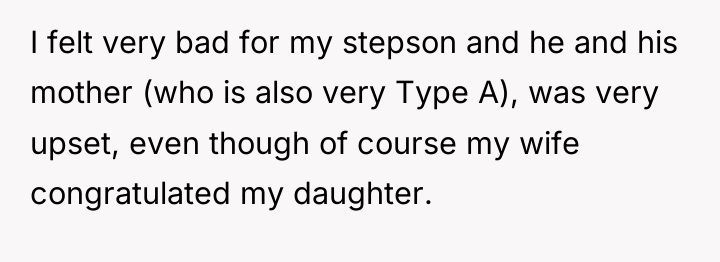 I felt very bad for my stepson and he and...