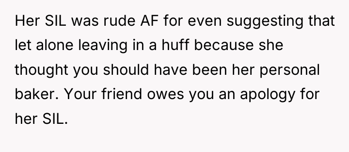 Her SIL was rude AF for even suggesting that let...