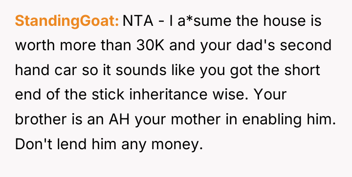 StandingGoat NTA - I a*sume the house is worth more...