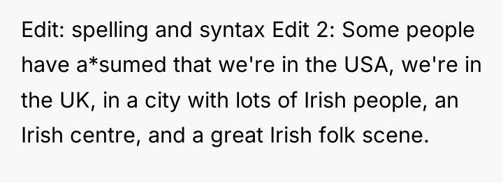 Edit: spelling and syntax Edit 2: Some people have a*sumed...