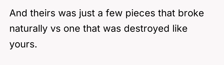 And theirs was just a few pieces that broke naturally...