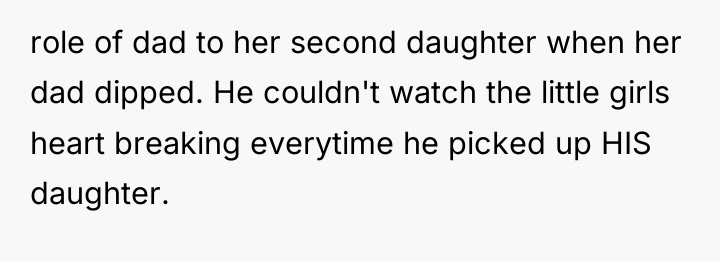 role of dad to her second daughter when her dad...