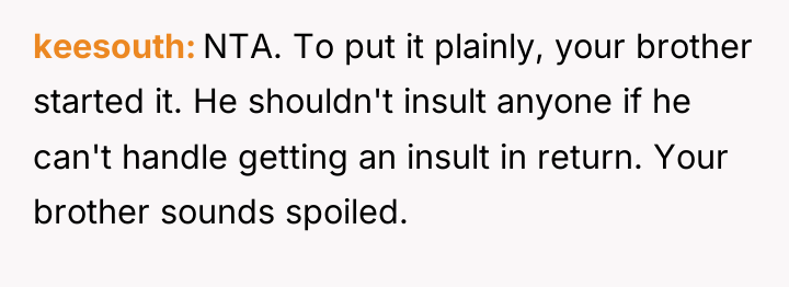 keesouth NTA. To put it plainly, your brother started it....