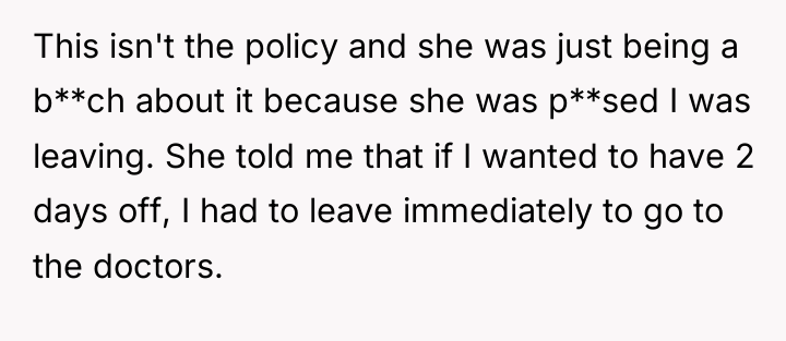 This isn't the policy and she was just being a...