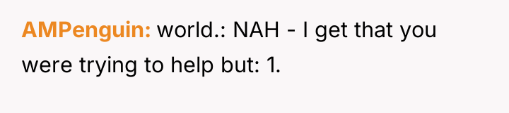 AMPenguin world.: NAH - I get that you were trying...