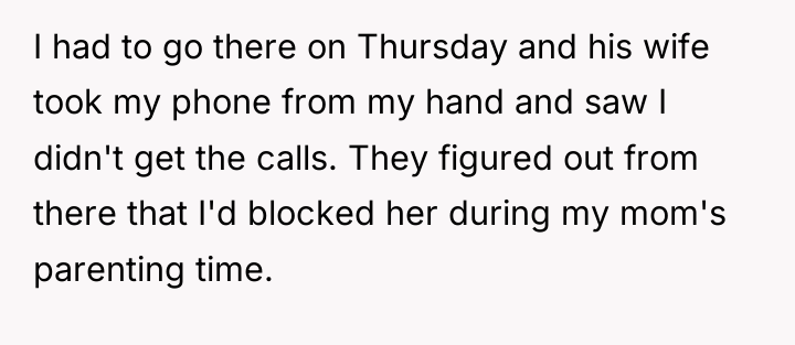 I had to go there on Thursday and his wife...