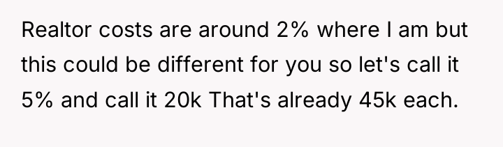Realtor costs are around 2% where I am but this...