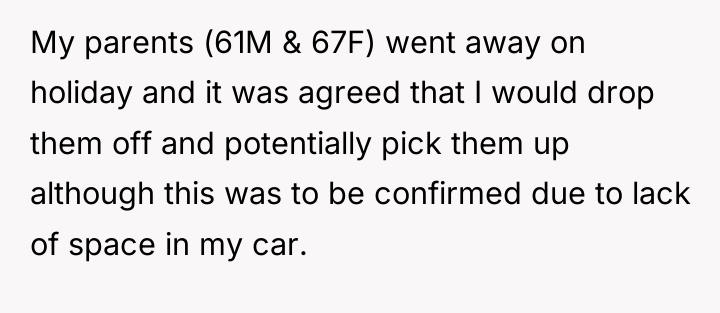 My parents (61M & 67F) went away on holiday and...