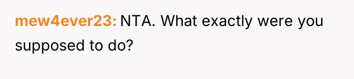 mew4ever23 NTA. What exactly were you supposed to do?