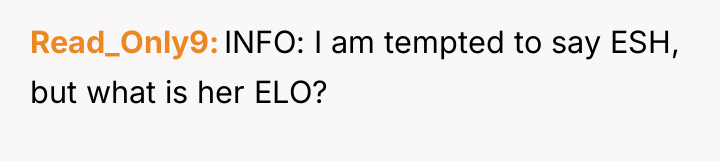 Read_Only9 INFO: I am tempted to say ESH, but what...