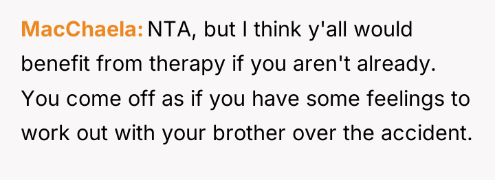 MacChaela NTA, but I think y'all would benefit from therapy...