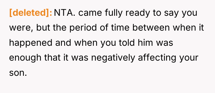 [deleted] NTA. came fully ready to say you were, but...