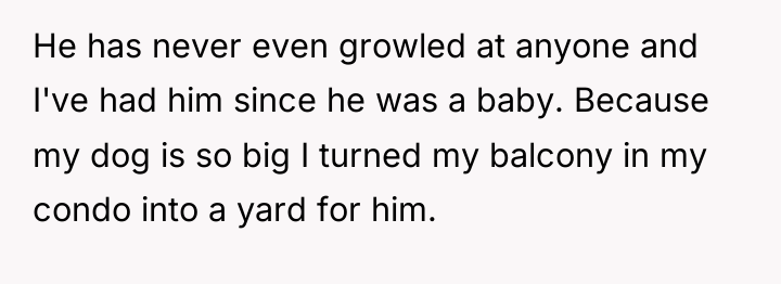 He has never even growled at anyone and I've had...