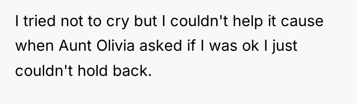 I tried not to cry but I couldn't help it...