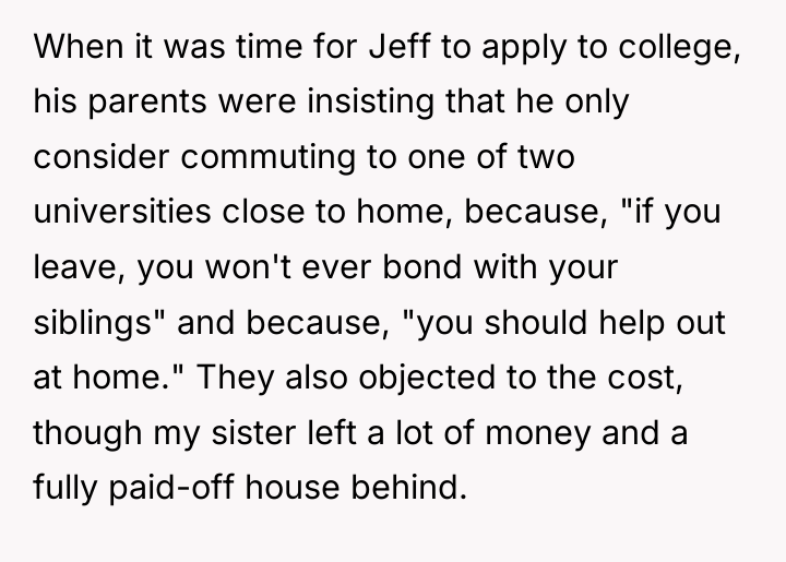 When it was time for Jeff to apply to college,...