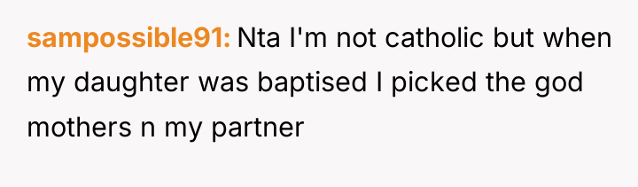 sampossible91 Nta I'm not catholic but when my daughter was...