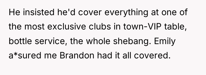He insisted he'd cover everything at one of the most...