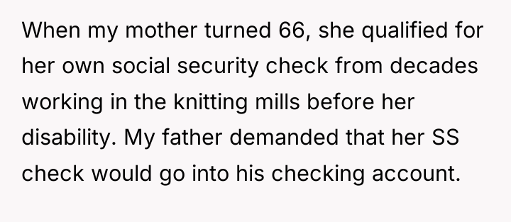 When my mother turned 66, she qualified for her own...