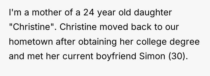I'm a mother of a 24 year old daughter "Christine"....